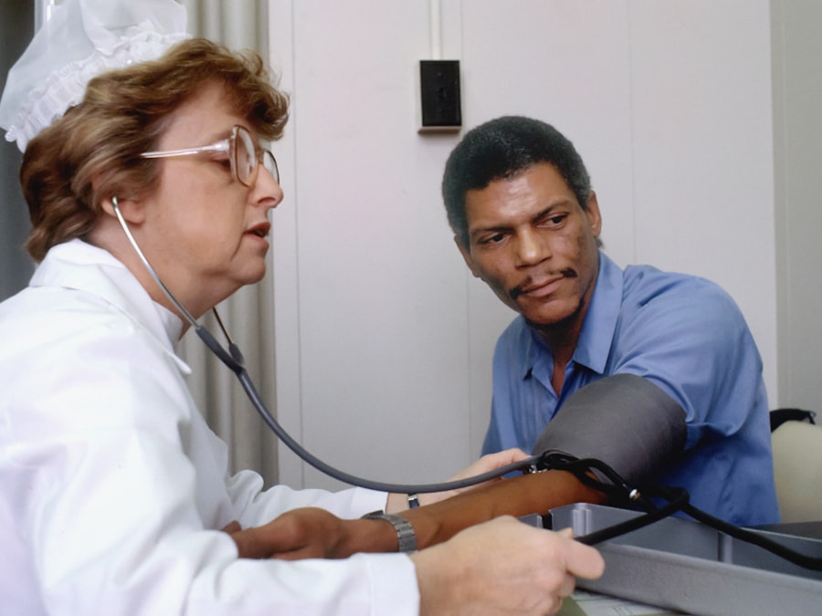 African doctor examining a patient with a stethoscope